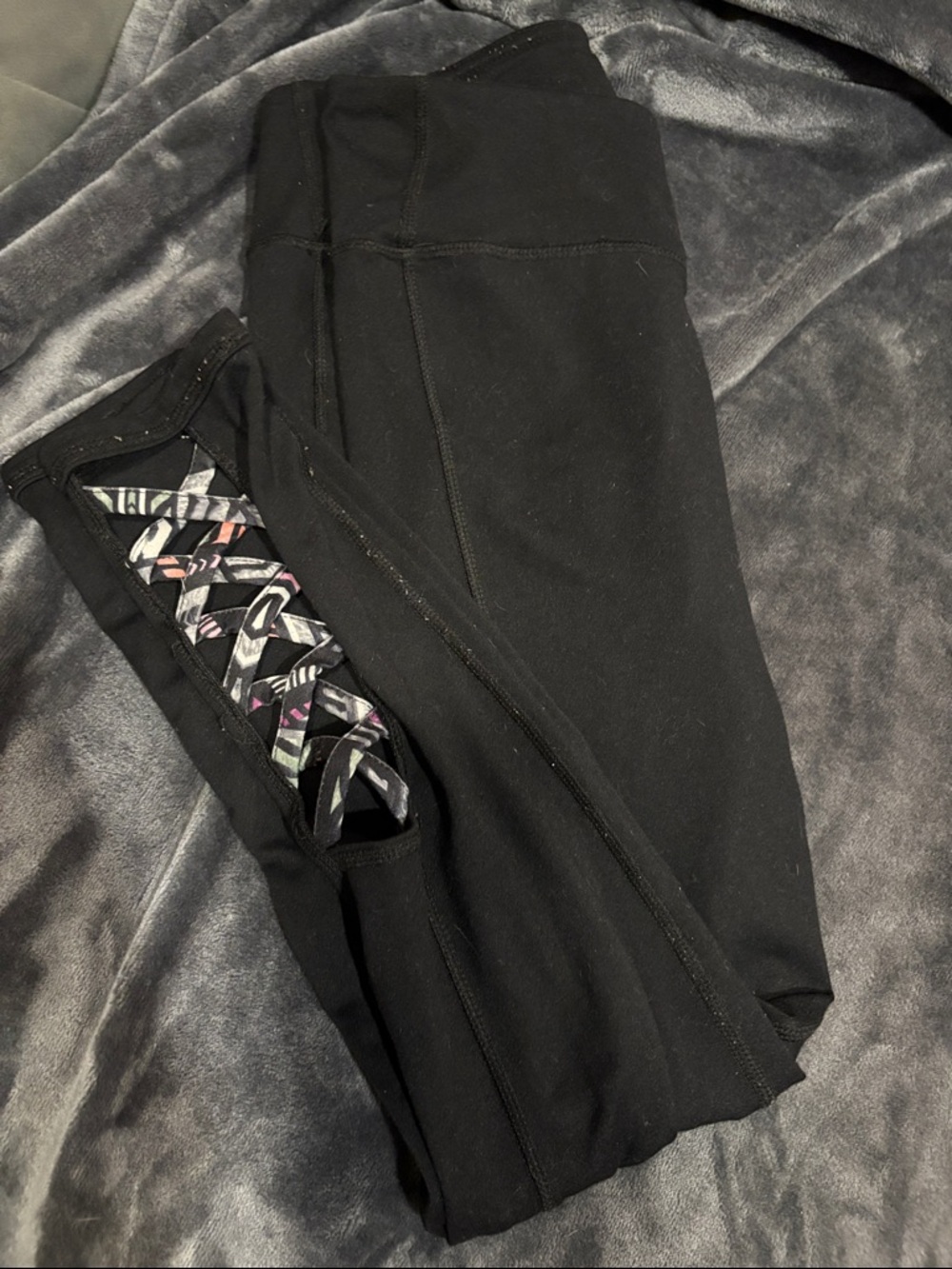 GAIAM Black Leggings with Braided Detail